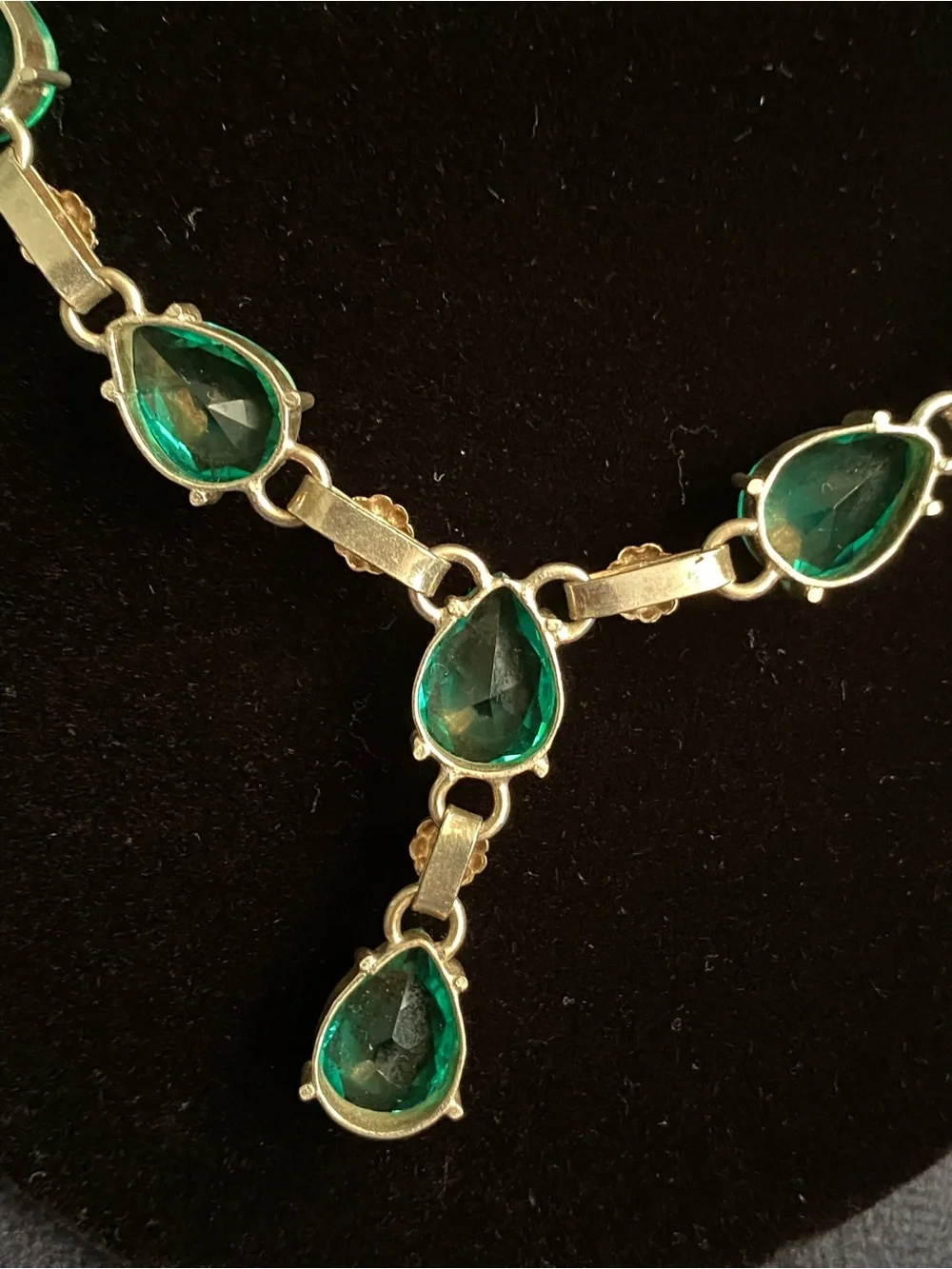 Sterling Silver Necklace Genuine Green Apatite Lariat Semi-Precious Vintage?